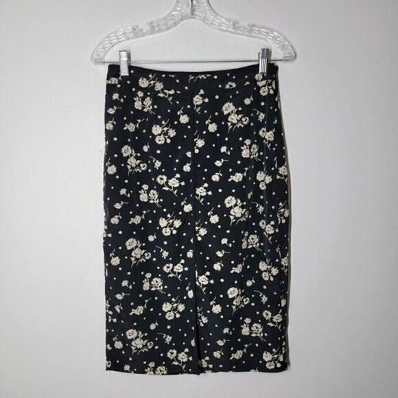 FOREVER 21 Vintage Slit Hem Ditsy Floral Print Pencil Skirt Size Medium - Picture 6 of 9
